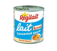 Préparez des desserts onctueux sans matière grasse avec REGILAIT Lait Concentré Sucré Écrémé, Spécial Dessert, Boîte de 397g - Lot de 4