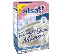 Préparez facilement votre fromage blanc maison avec ALSA Ferments Lactiques Spécial Yaourtière, format 4x2g pour 32 pots - Lot de 4