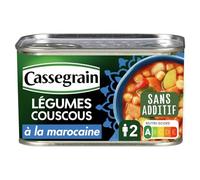 Préparez un couscous savoureux sans effort avec CASSEGRAIN Légumes à la Marocaine sans Additif, la boîte de 430g - Lot de 3