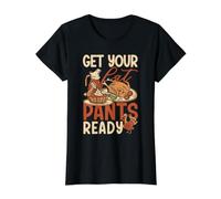 Préparez Votre Pantalon Gras pour Un dîner Amusant de Thanksgiving Turquie T-Shirt Graphique avec Valeur, Femme, Noir, XL