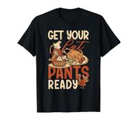 Préparez Votre Pantalon Gras pour Un dîner Amusant de Thanksgiving Turquie T-Shirt Graphique avec Valeur, Homme, Noir, XL
