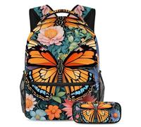 Préparez-vous à réussir avec notre ensemble de 2 cartables pour enfants, parfait pour les garçons, les filles, les adolescents, avec un sac à dos de grande capacité et une trousse à crayons, papillon