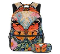 Préparez-vous à réussir avec notre ensemble de 2 cartables pour enfants, parfait pour les garçons, les filles, les adolescents, avec un sac à dos de grande capacité et une trousse à crayons, papillon