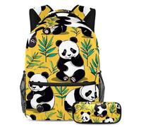 Préparez-vous à réussir avec notre ensemble de 2 cartables pour enfants, parfait pour les garçons, les filles, les adolescents, doté d'un sac à dos de grande capacité et d'une trousse à crayons, panda