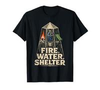 Prepper La Survie Survivaliste Fire Water Shelter T-Shirt
