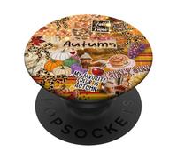 Preppy Autumn Colllage Scrapbook Trendy per Donne e Ragazze PopSockets PopGrip Adhésif
