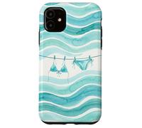 Preppy Bikini Été Côtier Vagues Aquarelle Plage Vibes Style Coque pour iPhone 11