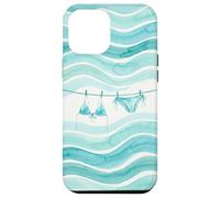 Preppy Bikini Été Côtier Vagues Aquarelle Plage Vibes Style Coque pour iPhone 12 Pro Max