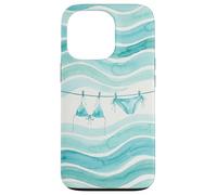 Preppy Bikini Été Côtier Vagues Aquarelle Plage Vibes Style Coque pour iPhone 13 Pro