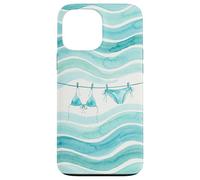 Preppy Bikini Été Côtier Vagues Aquarelle Plage Vibes Style Coque pour iPhone 13 Pro Max