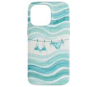 Preppy Bikini Été Côtier Vagues Aquarelle Plage Vibes Style Coque pour iPhone 14 Pro Max