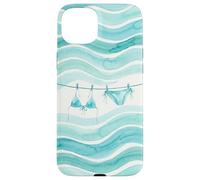 Preppy Bikini Été Côtier Vagues Aquarelle Plage Vibes Style Coque pour iPhone 15 Plus