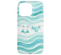 Preppy Bikini Été Côtier Vagues Aquarelle Plage Vibes Style Coque pour iPhone 15 Pro Max