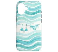 Preppy Bikini Été Côtier Vagues Aquarelle Plage Vibes Style Coque pour iPhone 16