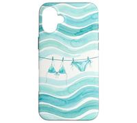 Preppy Bikini Été Côtier Vagues Aquarelle Plage Vibes Style Coque pour iPhone 16 Plus