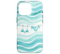 Preppy Bikini Été Côtier Vagues Aquarelle Plage Vibes Style Coque pour iPhone 16 Pro