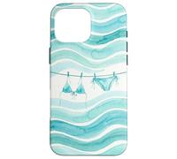 Preppy Bikini Été Côtier Vagues Aquarelle Plage Vibes Style Coque pour iPhone 16 Pro Max