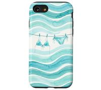 Preppy Bikini Été Côtier Vagues Aquarelle Plage Vibes Style Coque pour iPhone SE (2020) / 7/8