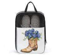 Preppy Bluebonnet Sac à chaussures de cowboy vintage pour voyage, usage quotidien, sac de rangement anti-poussière pour chaussures de golf