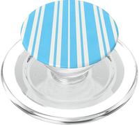 Preppy Coastal Bright Stripes, Blanc, Sable, Piscine, Couleurs Bleues PopSockets PopGrip pour MagSafe