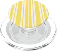 Preppy Coastal Bright Stripes, Couleurs Blanc et Jaune ensoleillé PopSockets PopGrip pour MagSafe
