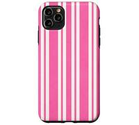 Preppy Coastal Bright Stripes Couleurs Sable Blanc et Rose Coque pour iPhone 11 Pro Max