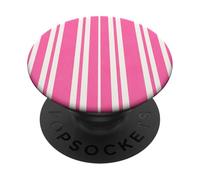 Preppy Coastal Bright Stripes Couleurs Sable Blanc et Rose PopSockets PopGrip Adhésif