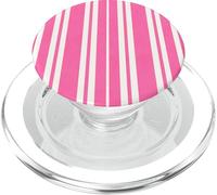 Preppy Coastal Bright Stripes Couleurs Sable Blanc et Rose PopSockets PopGrip pour MagSafe