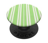 Preppy Coastal Bright Stripes, Sable Blanc, Couleurs Citron Vert PopSockets PopGrip Adhésif