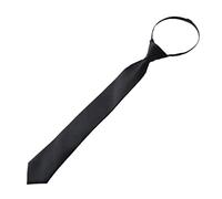 Preppy Cravate noire avec fermeture éclair réglable pré-nouée de couleur unie pour mariage formel école cravate pour homme violet, Noir mâle., taille unique