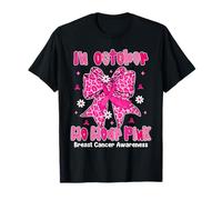 Preppy en Octobre, Nous portons Un Cancer du Sein à nœud léopard Rose T-Shirt