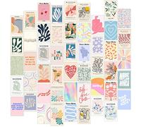 Preppy - Lot de 50 affiches murales abstraites pour décoration murale de chambre d'adolescentes, filles et femmes, pastel danois pour chambre à coucher, kit de collage mural, images esthétiques, art
