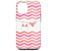 Preppy Pink Bikini Été Vagues Style Côtier Plage Chic Pastel Coque pour iPhone 12/12 Pro