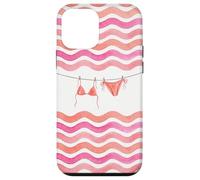 Preppy Pink Bikini Été Vagues Style Côtier Plage Chic Pastel Coque pour iPhone 12 Mini