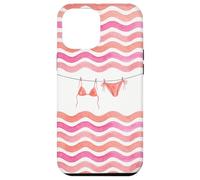 Preppy Pink Bikini Été Vagues Style Côtier Plage Chic Pastel Coque pour iPhone 12 Pro Max