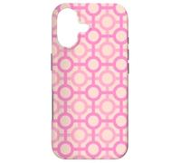 Preppy Pink Salmon Circles Lines Square Feminine 60s Pattern Coque pour iPhone 17