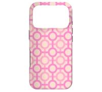 Preppy Pink Salmon Circles Lines Square Feminine 60s Pattern Coque pour iPhone 17 Pro