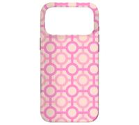 Preppy Pink Salmon Circles Lines Square Feminine 60s Pattern Coque pour iPhone 17 Pro Max