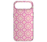 Preppy Pink Salmon Circles Lines Square Feminine 60s Pattern Coque pour iPhone Air