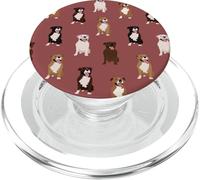 Preppy Pup Love : Pitbull & Staffie Chic en terre cuite mauve PopSockets PopGrip pour MagSafe