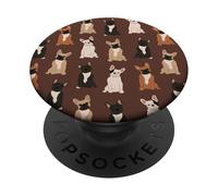 Preppy Pups - Motif bouledogue français chic en marron caramel PopSockets PopGrip Adhésif