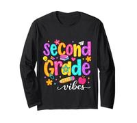 Preppy Second Grade Vibes Back to School, Filles et garçons de 2e année Manche Longue