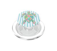 Preppy Striped Floral Sea Turtle Summer Girl PopSockets PopGrip pour MagSafe