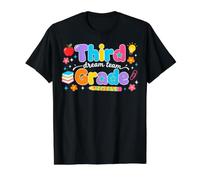 Preppy Third Grade Dream Team Back to School Teachers Kids T-Shirt Graphique avec Valeur, Homme, Noir, L