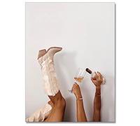 Preppy Toile murale moderne et neutre Motif bottes de cowgirl 30,5 x 40,6 cm Sans cadre