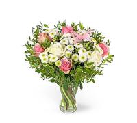 Prés de roses - Composition florale fraîche livrée à la main - Cadeau élégant avec expédition le lendemain - Idéal pour un anniversaire, un anniversaire, des condoléances, une célébration ou un