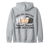 Près des Moutons Loin des Cons Humour Citation Drôle Mouton Sweat à Capuche