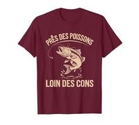 Près du Poisson, Loin des inconvénients, pêche drôle, pêcheur drôle T-Shirt, Homme, Marron, L