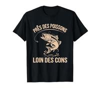 Près du Poisson, Loin des inconvénients, pêche drôle, pêcheur drôle T-Shirt, Homme, Noir, 5XL