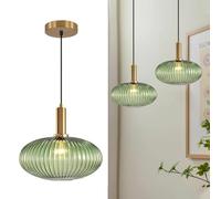 Près Plafond Lampes Suspendues Lampe Suspendue En Verre Moderne Vert Lampe Suspendue Tête Unique Salle Manger Lampes Suspendues Verre Coloré 30CM E27 Suspendu Loft Maison Lustres Suspension Éclairage